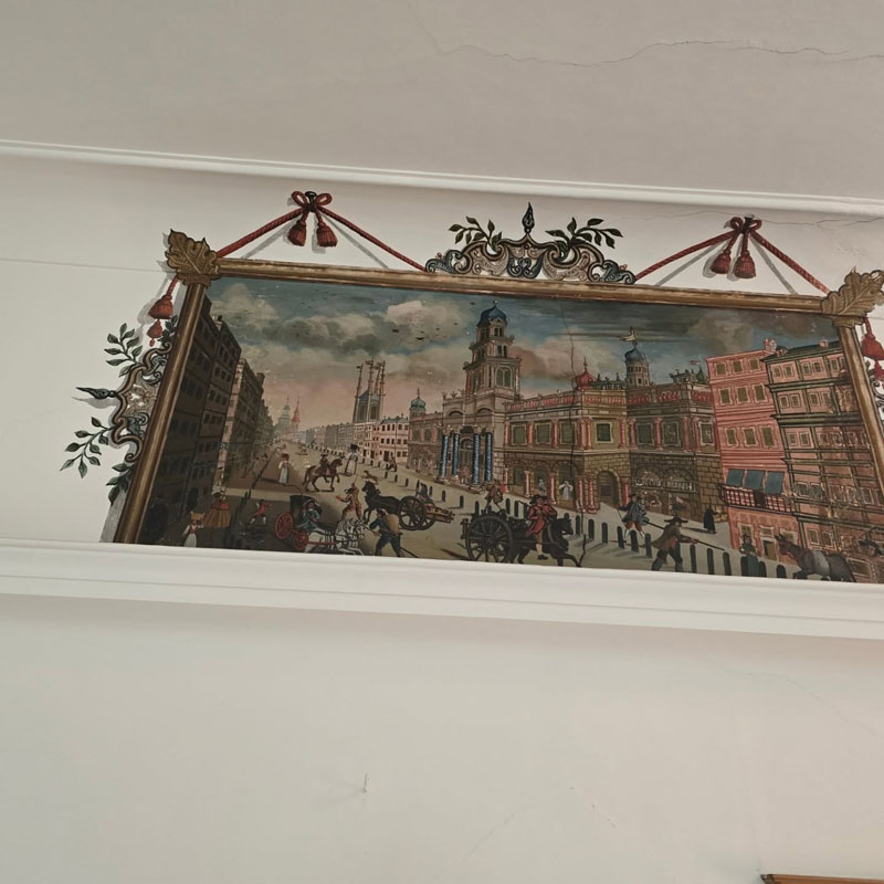 Zeigt ein Bild im inneren des Patrizierhaus mit einem Strassenzug